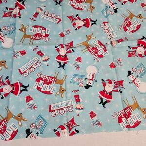 Brother Sister Design Studio Retro Christmas Fabric 2014 1/2 yard Rudolph Elf